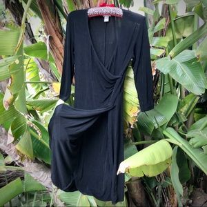 Chico’s Dress Traveler S-0 Wrap Black Long Sleeve